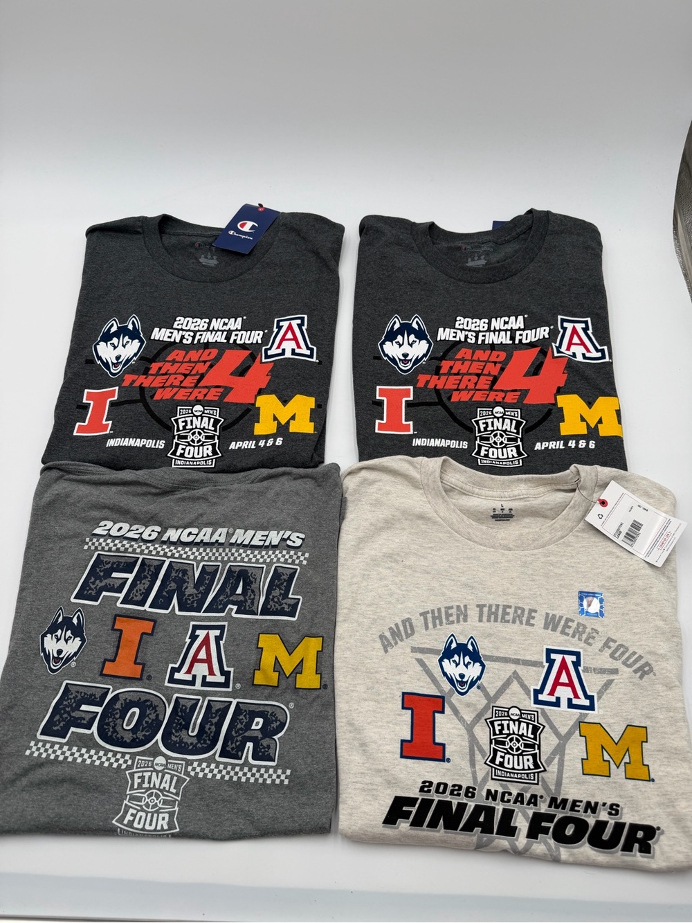 NWT Bundle of 4 2026 Men’s Final Four T Shirts Sz Large